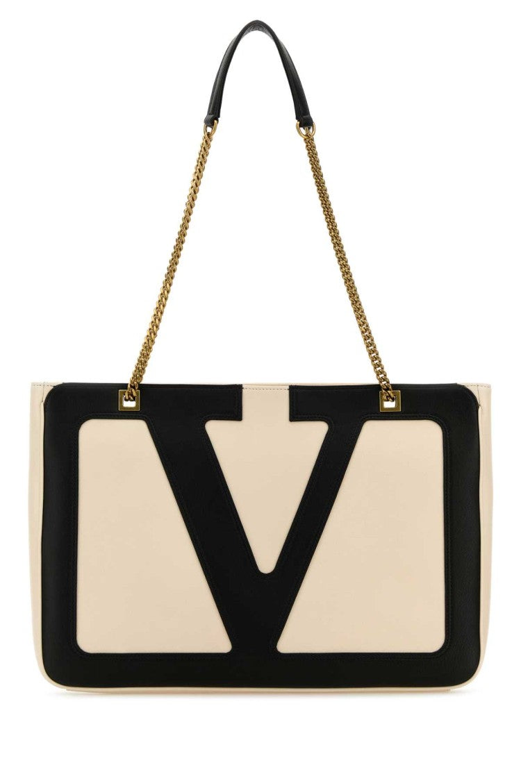 Valentino Garavani Sand Leather Medium Viva Superstar Shopping Bag
