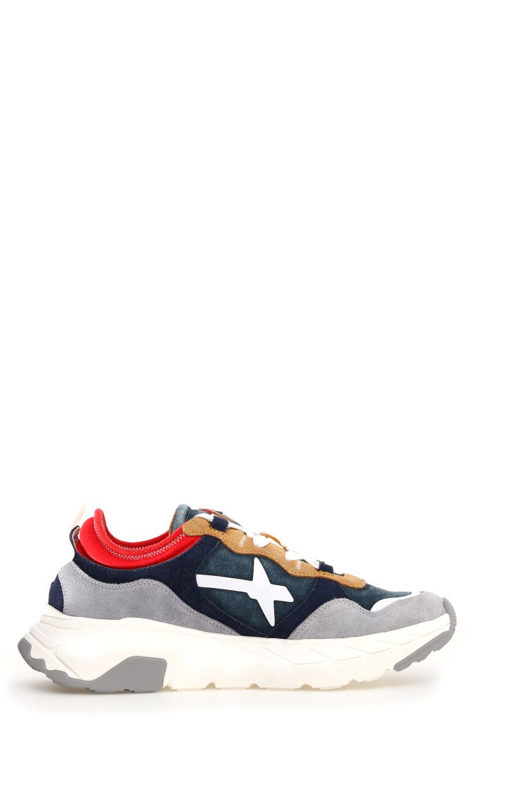 W6yz Two-Tone Suede Serrated Rubber Sole Sneakers