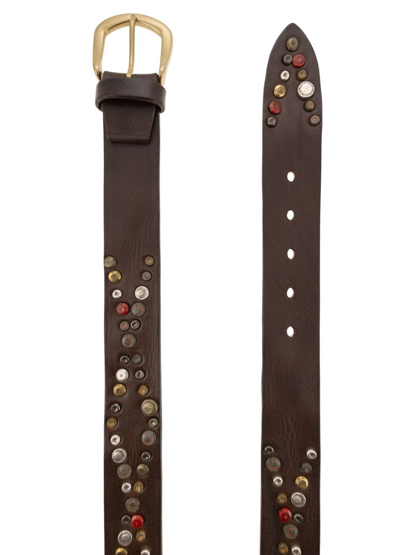 Alberto Luti Studded Leather Belt