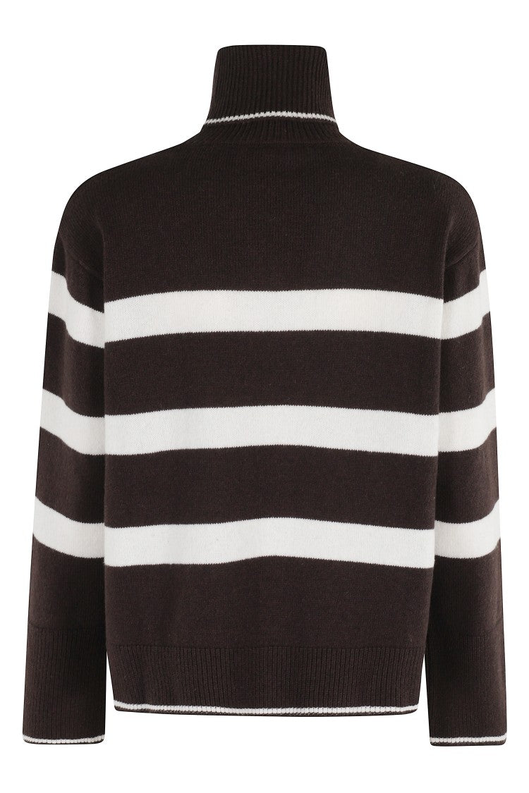 Seventy Striped Oversized Cyclist Sweater With High Collar