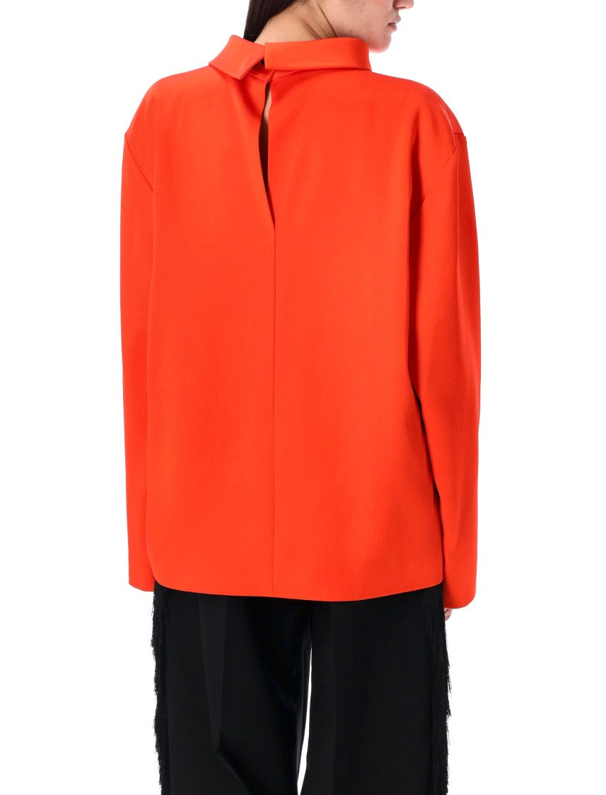 Carven Vibrant Orange Long-Sleeved Top