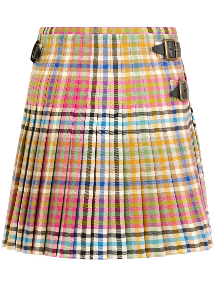 Vivienne Westwood Vibrant Multicolored Plaid Mini Kilt With Buckle Straps
