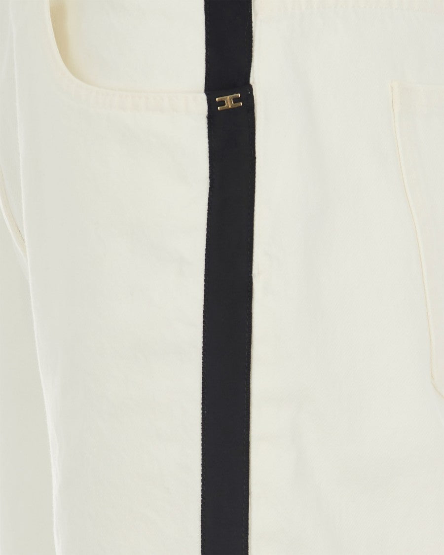 Elisabetta Franchi White Satin Band Jeans