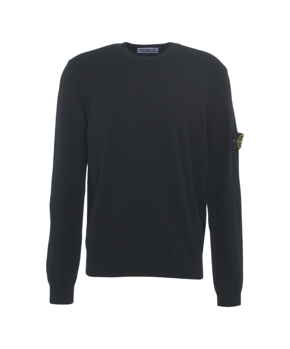 Stone Island Iconic Logo-Embellished Crew Neck Sweater