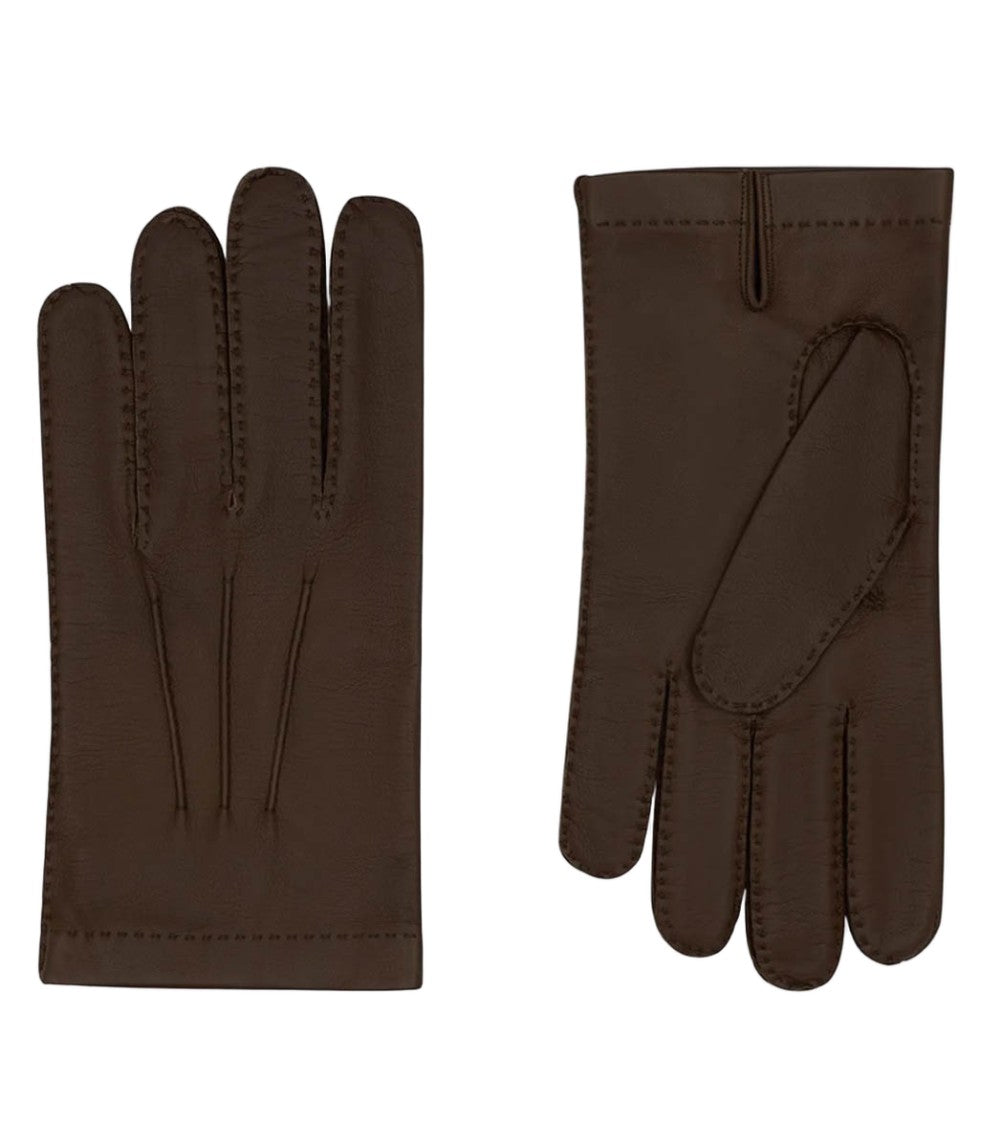 Mario Portolano Handmade Brown Leather Gloves