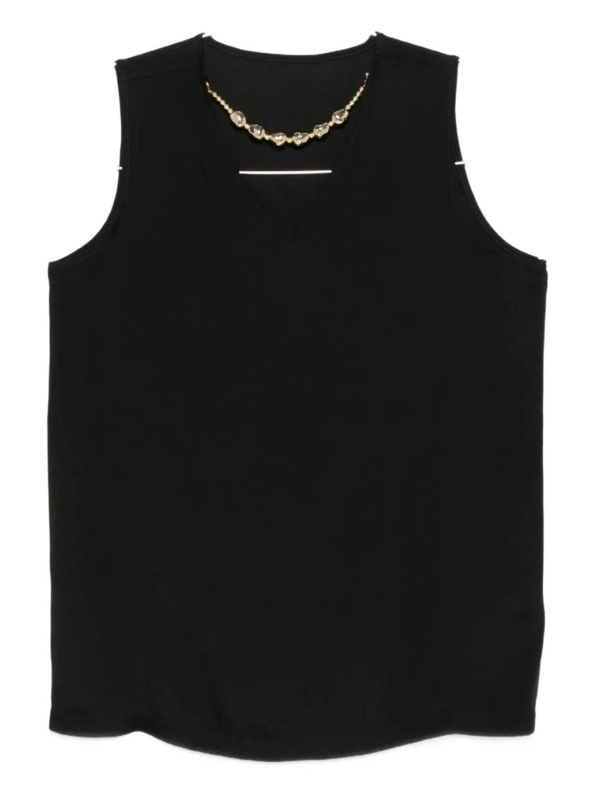 Fabiana Filippi V-Neck Satin Top