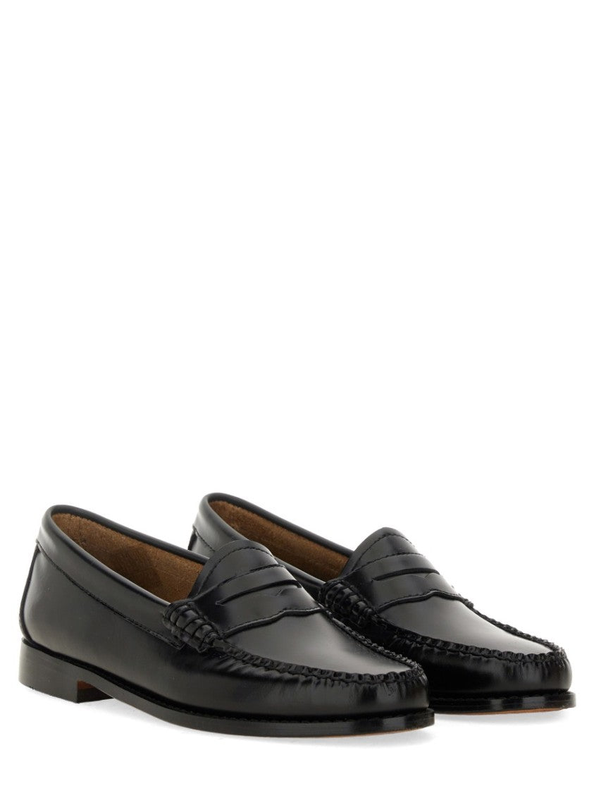 G.H. Bass Black Leather Penny Loafers