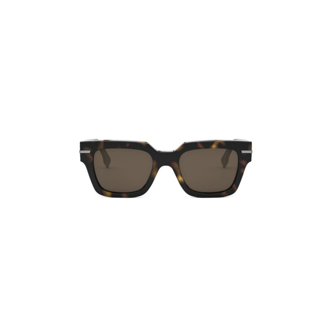 Fendi Fe40078i Bold Rectangular Tortoiseshell Sunglasses