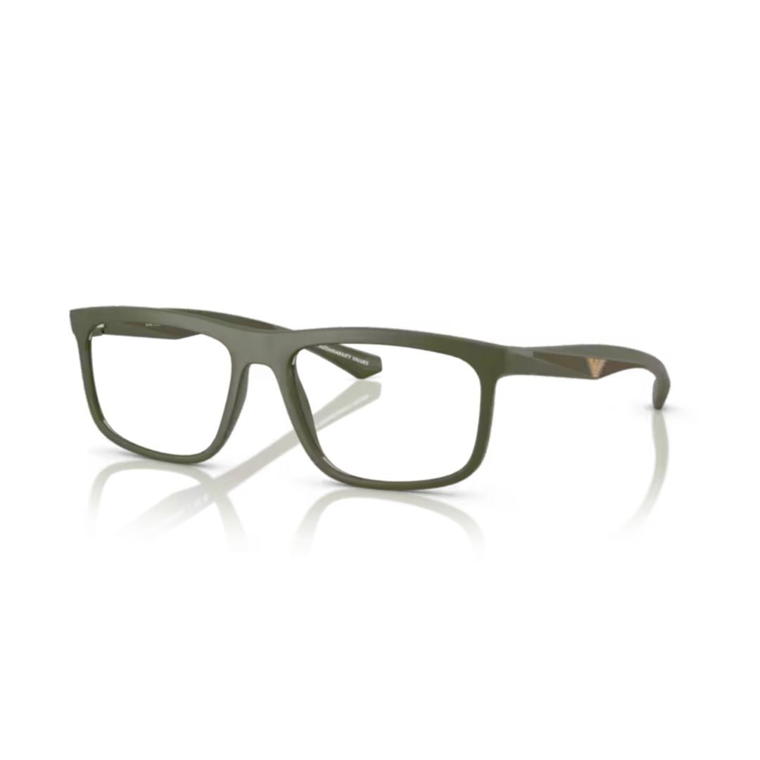 Emporio Armani 0Ea3246 Rectangular Eyeglasses With Matte Olive Green Frame