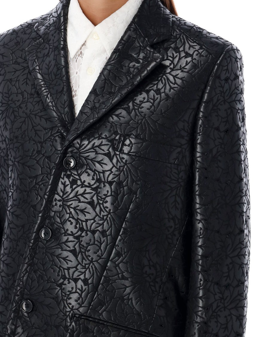 Comme Des Garçons Embossed Floral Pattern Blazer