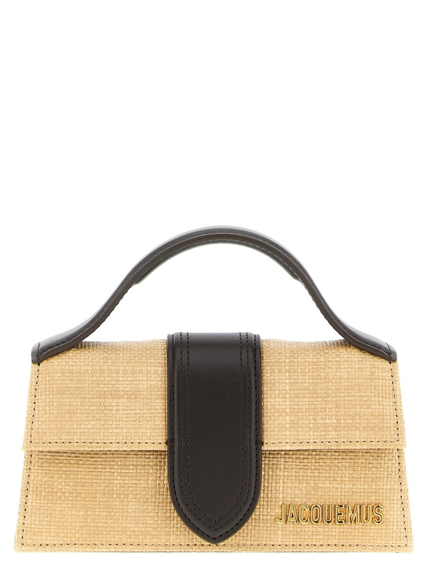Jacquemus Structured Raffia-Effect Handbag With Leather Accents