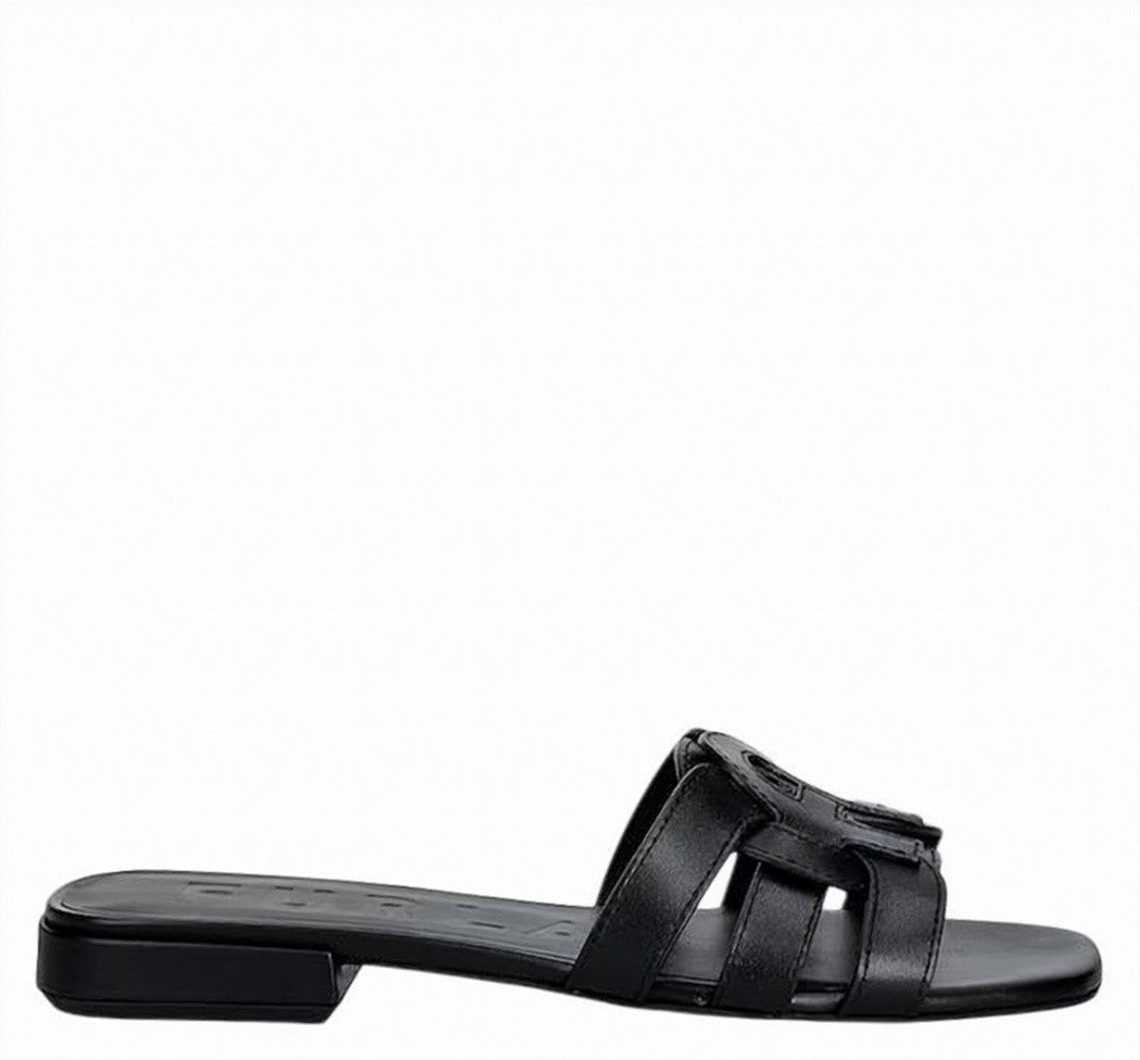 Furla Natural Leather Upper Smooth Slide Slippers