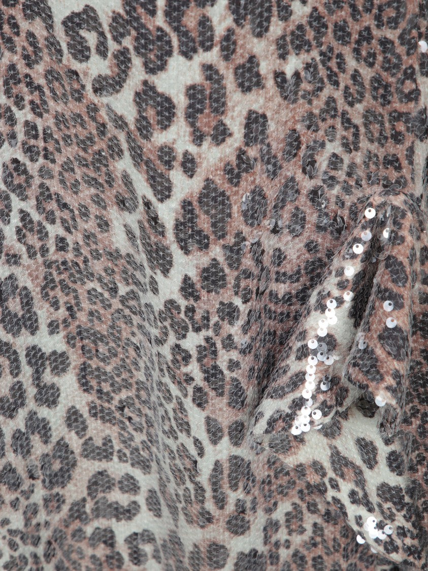 Ganni Leopard Sequin Long Dress
