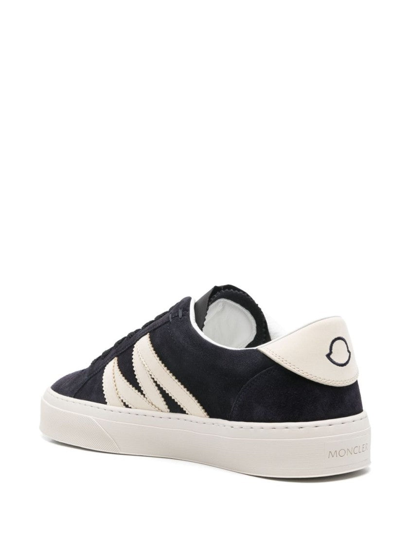 Moncler Blue Sneakers In Calfskin