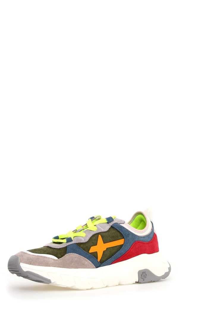W6yz Multicolor Elevated Rubber Sole Sneakers With Suede