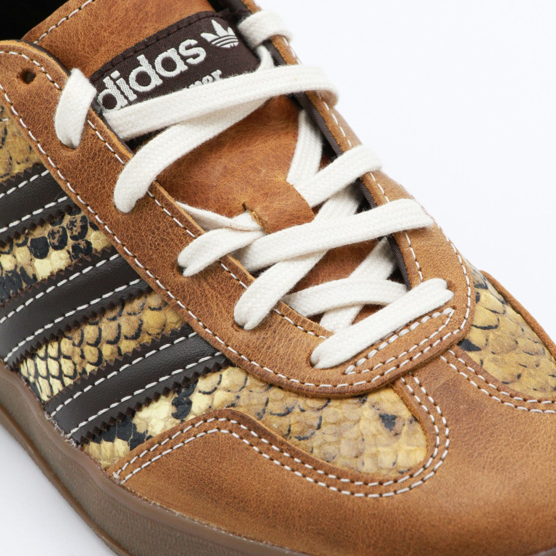 Adidas By Wales Bonner Low-Top Sneakers With Snakeskin Textures And Contrast Stripes