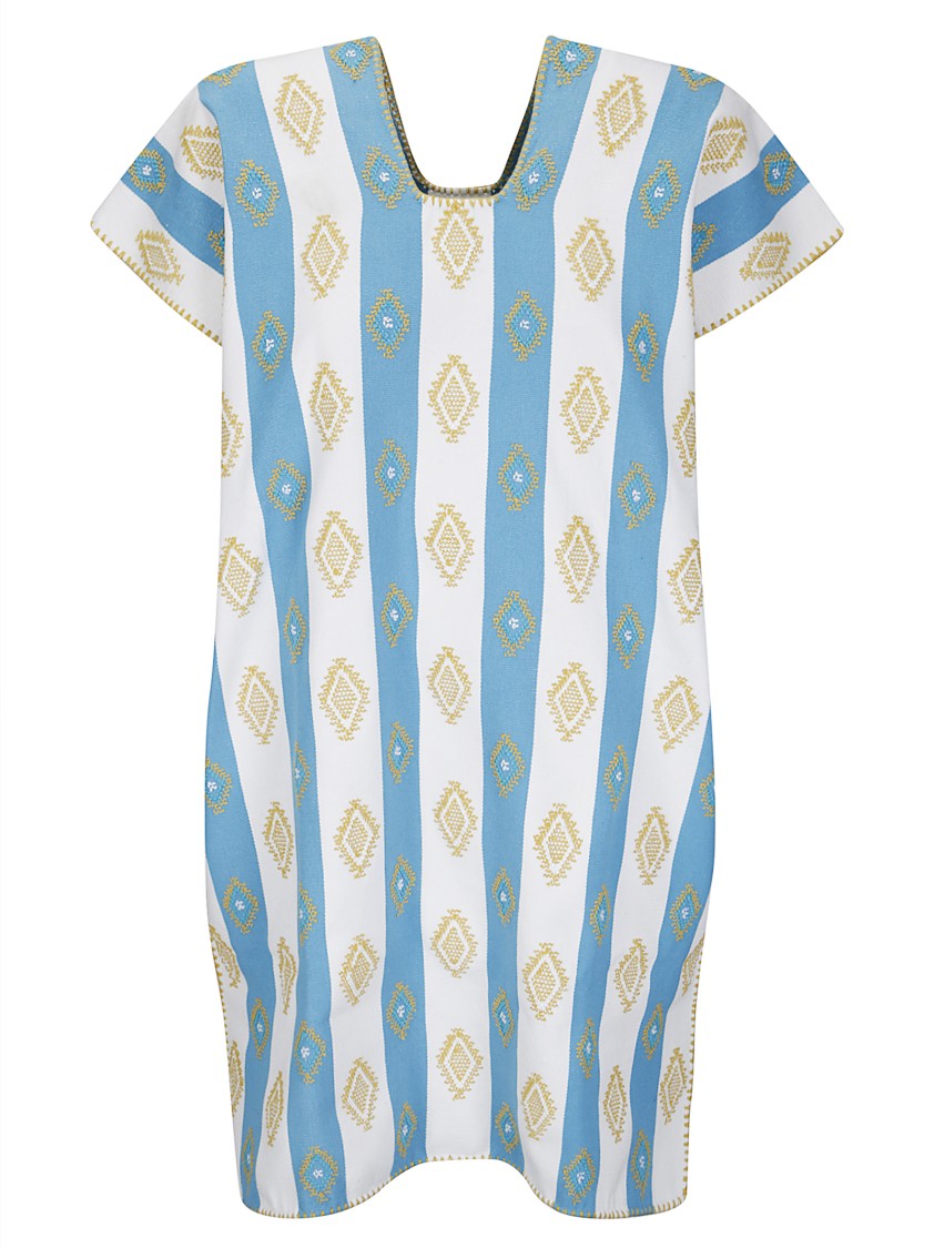 Tan Dem Handmade Cotton Kaftan With Intricate Embroidery