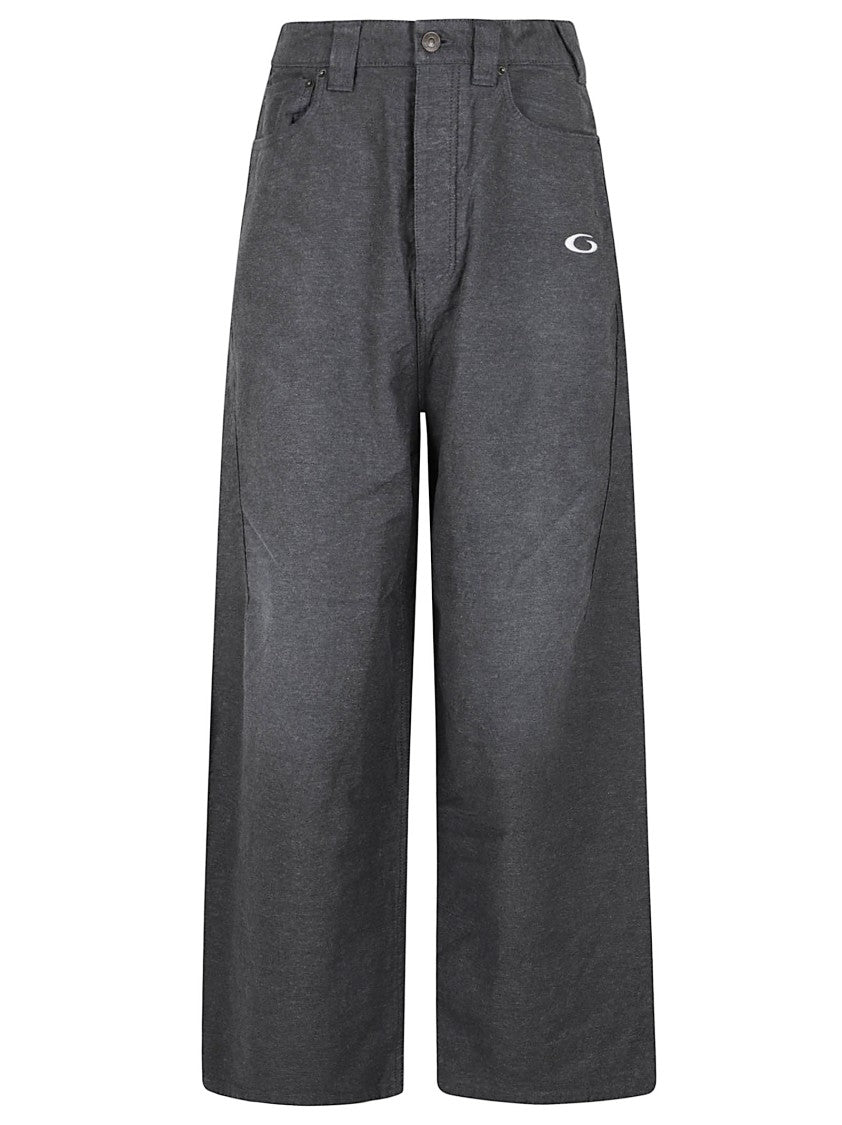 Balenciaga Mid-Rise Relaxed Fit Grey Cotton Denim Trousers