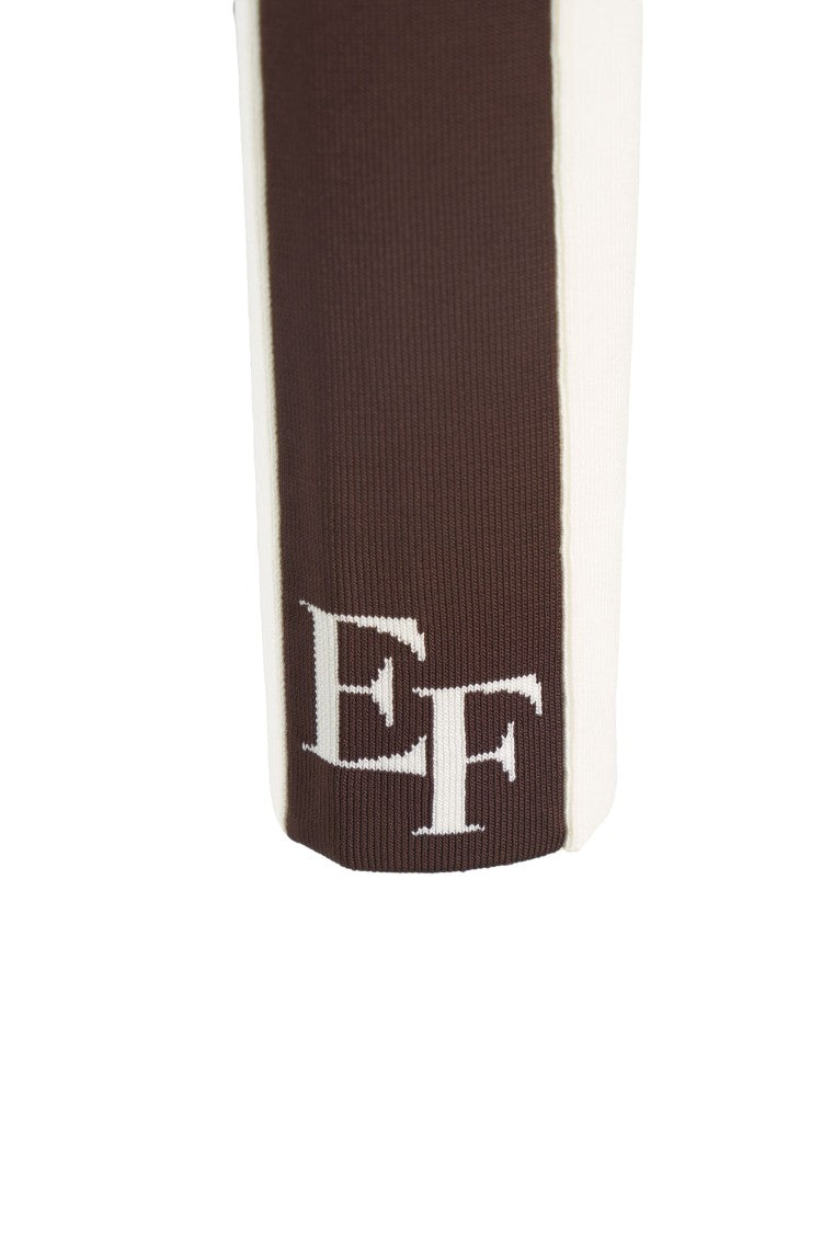 Elisabetta Franchi Ribbed Sweater With Logo Details