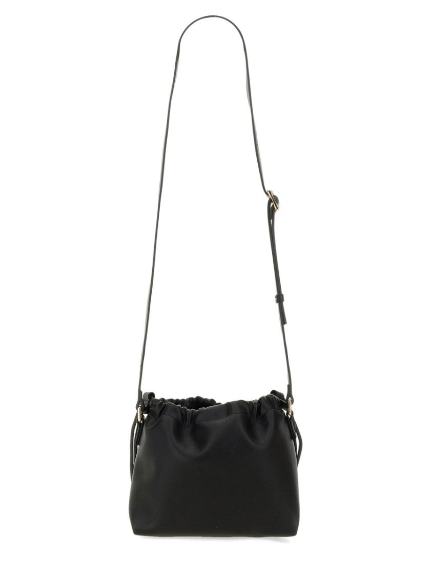 A.P.C. Gold Ninon Mini Gathered Shoulder Bag