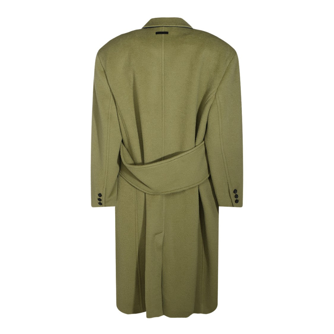 Marni Tailored Long-Silhouette Olive Green Coat With Structured Lapel