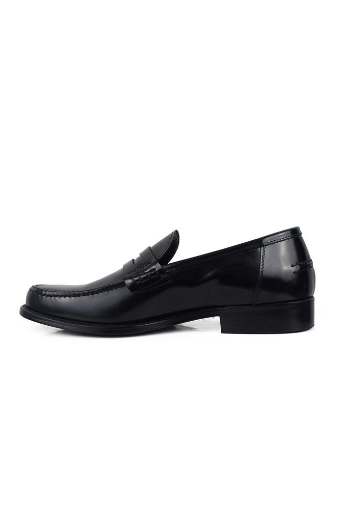 Alberto Shiny Black Calfskin Leather Loafers