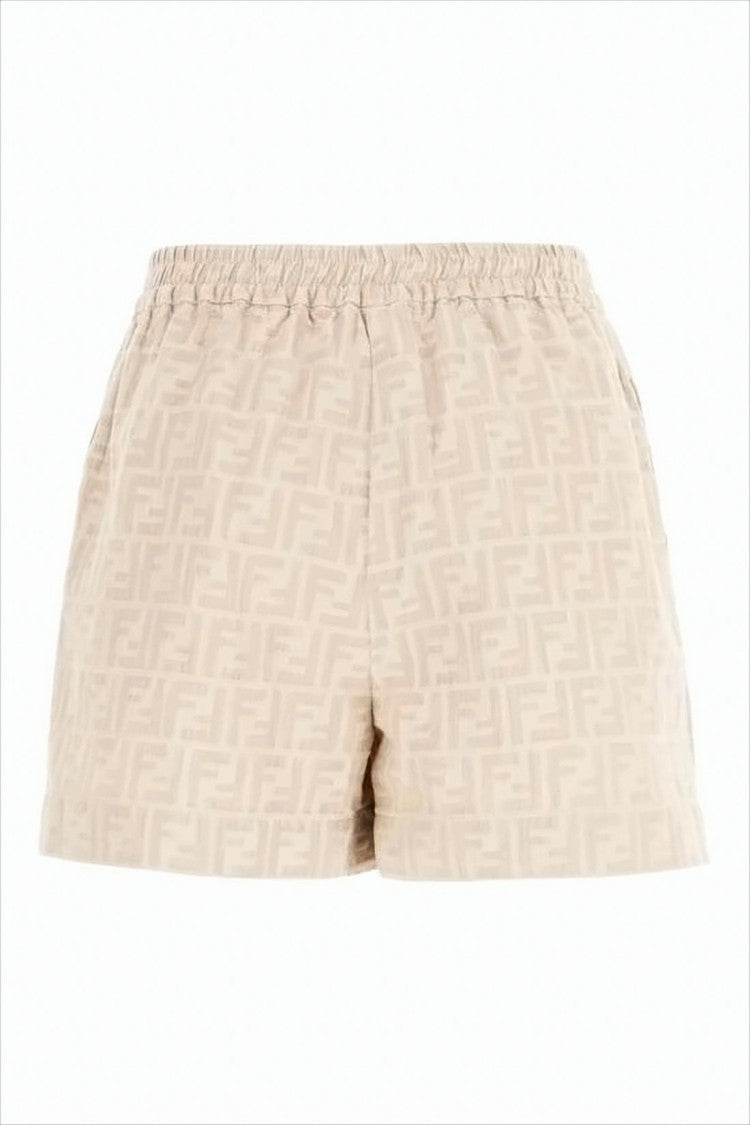 Fendi Relaxed Fit Cotton-Linen Blend Shorts