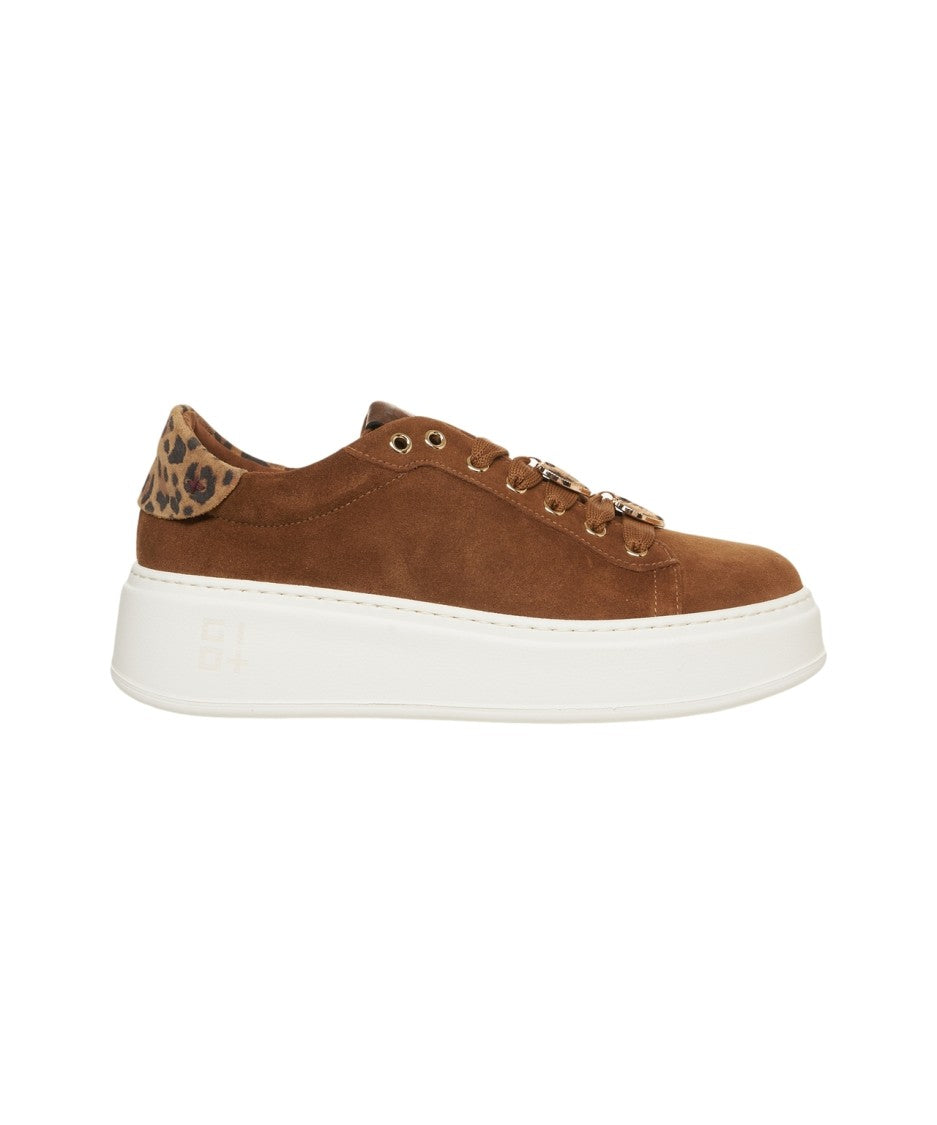 Gio+ Suede Platform Sneakers With Animal Print