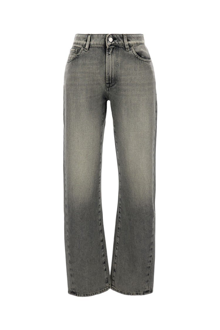 3X1 Mid-Rise Gray Jeans With Classic Five-Pocket Design