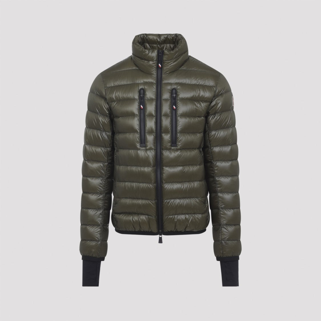 Moncler Grenoble Olive Padded Jacket With Stand-Up Collar