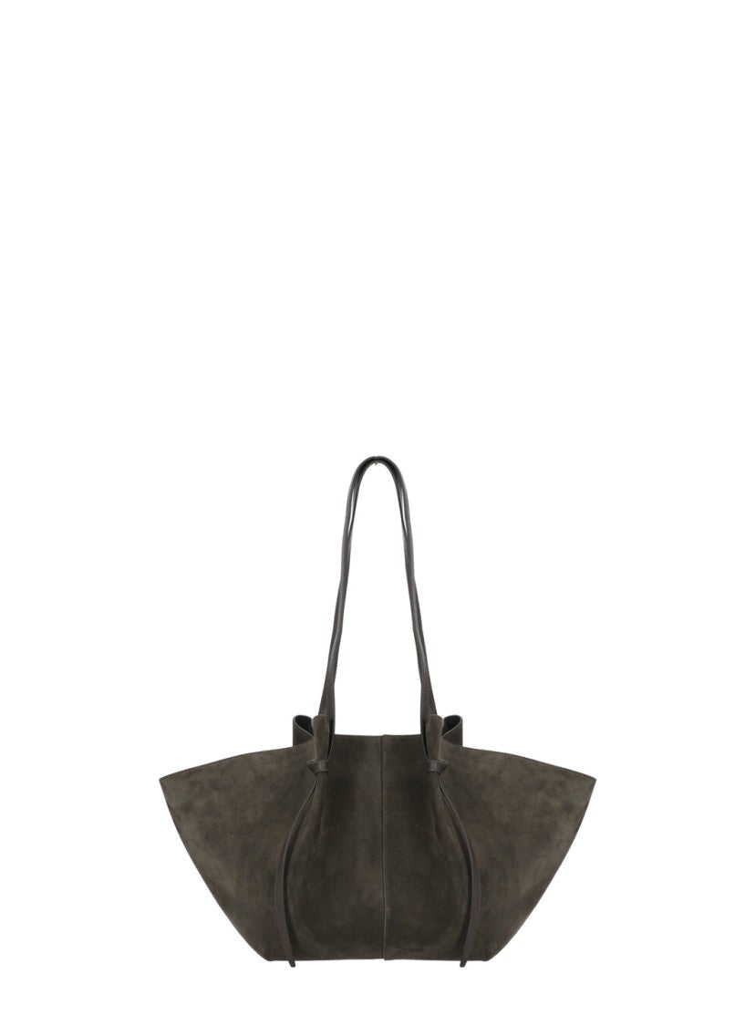 Yuzefi Winged Suede Leather Mochi Bag With Adjustable Handles