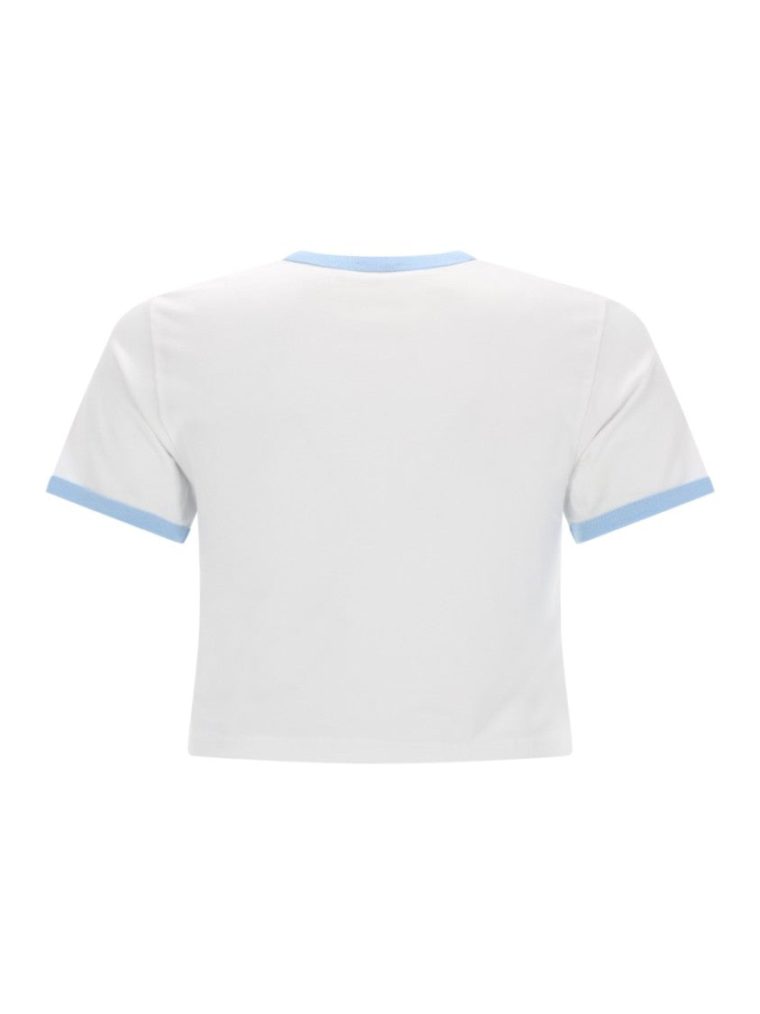 Casablanca Tennis Landscape Ringer Cropped T-Shirt