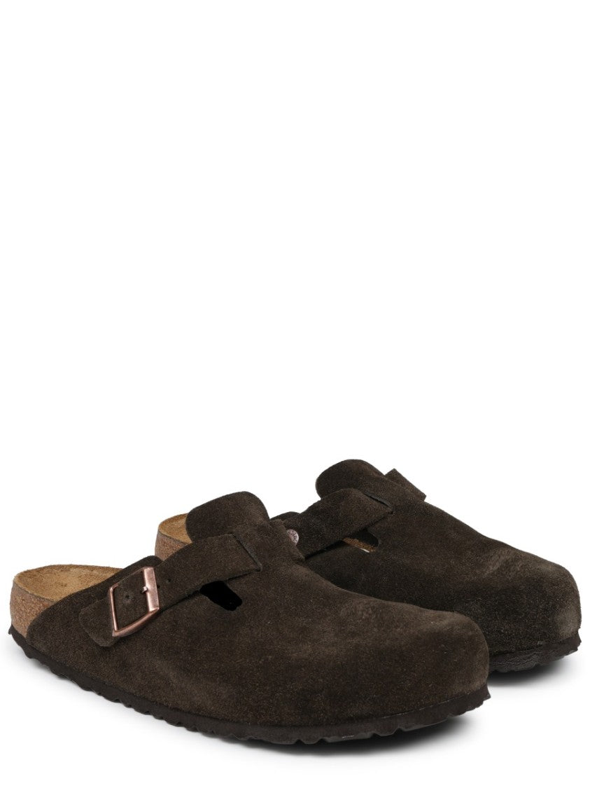 Birkenstock Minimalist Suede Slip-On Sabot With Adjustable Buckle
