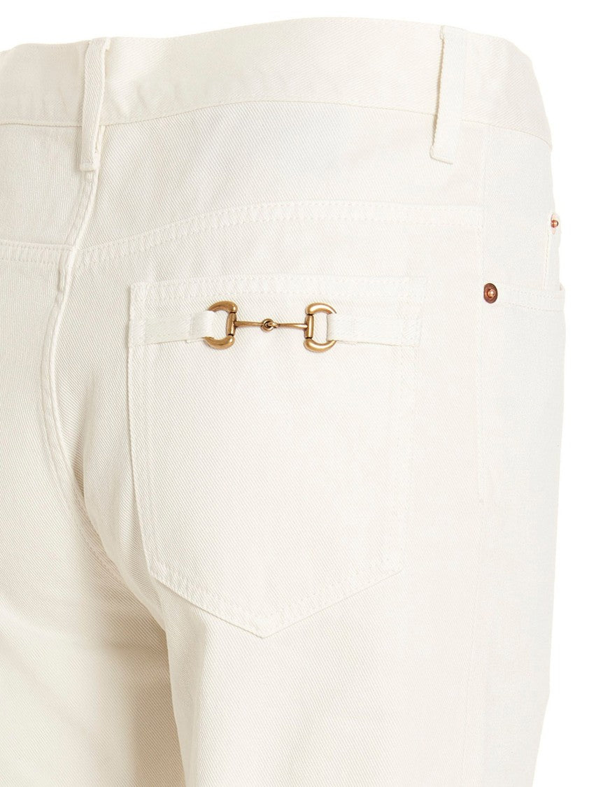 Gucci Denim Jeans With Horsebit Detail