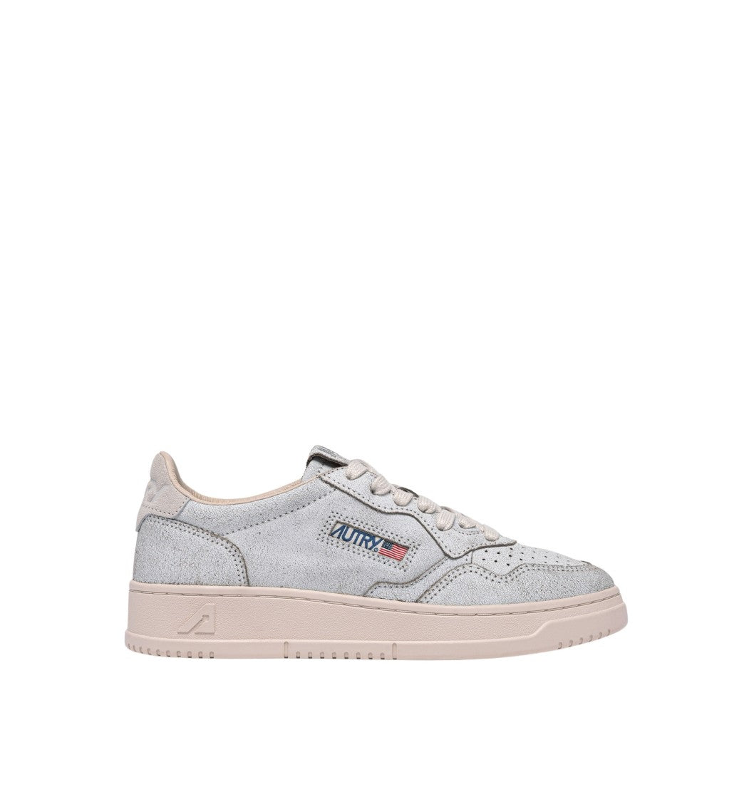 Autry Medalist Low Sue Scrap Wht Pinktint Sneakers