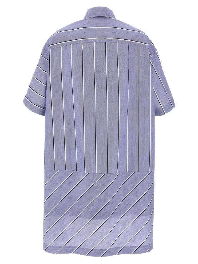 J. W. Anderson Patchwork Cotton Shirt Dress With Asymmetric Hem