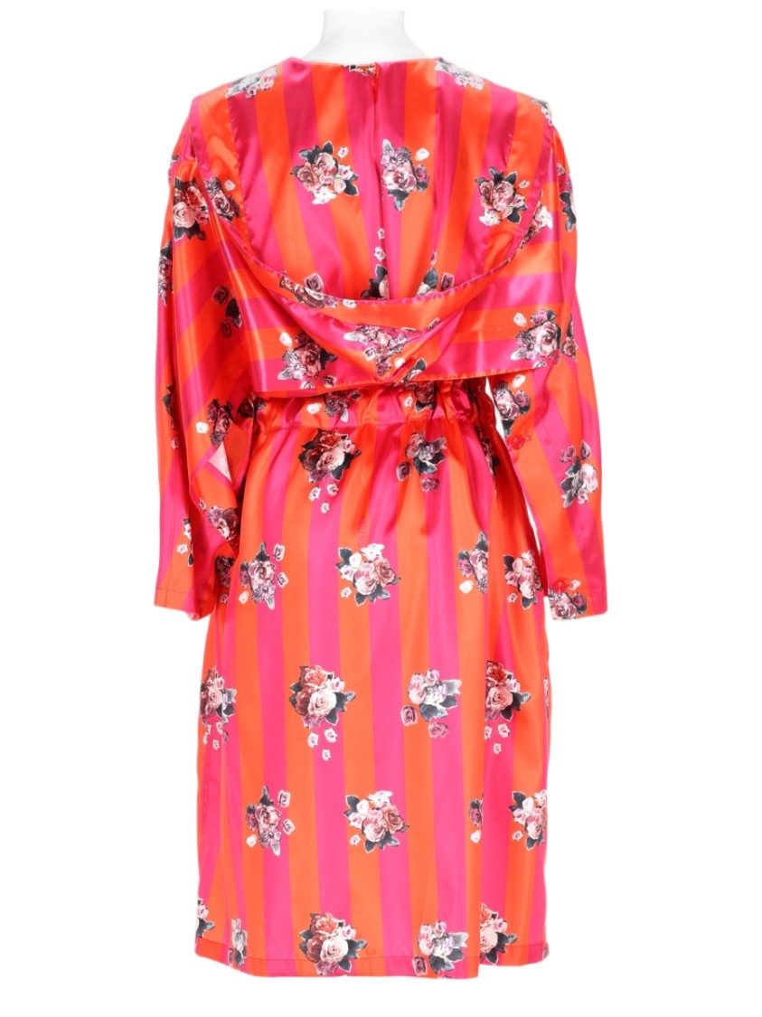 Golden Goose Vibrant Fuchsia Coat With Floral Prints