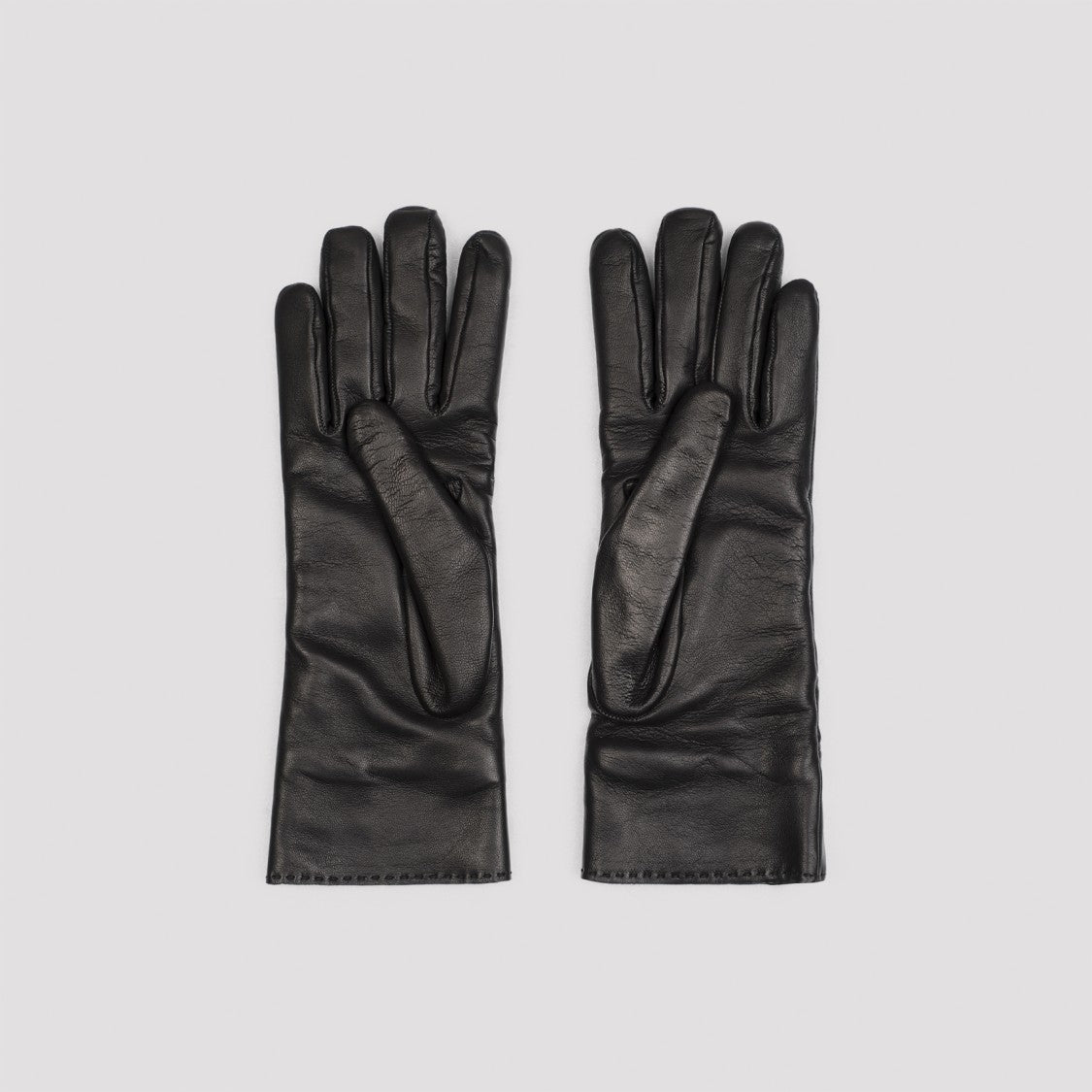 Saint Laurent Black Leather Rivet Gloves
