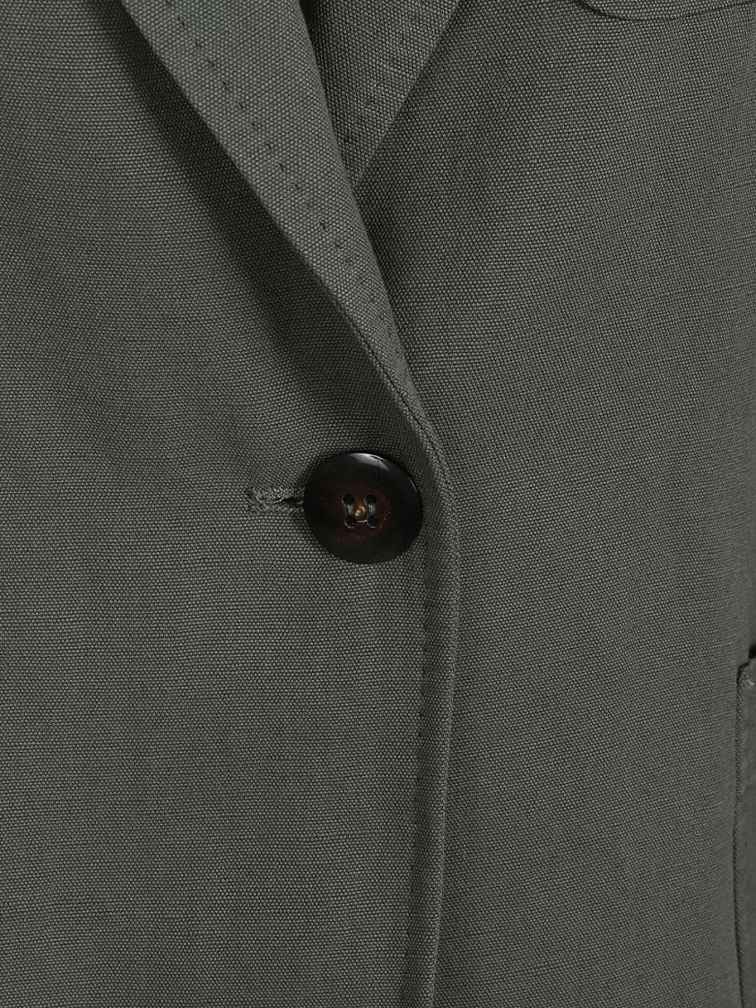 Max Mara Sage Green Lapel Collar Linen Blazer