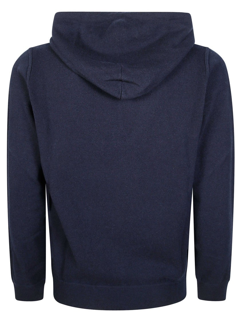 Filippo De Laurentiis Dark Navy Fine-Knit Wool-Cashmere Hoodie