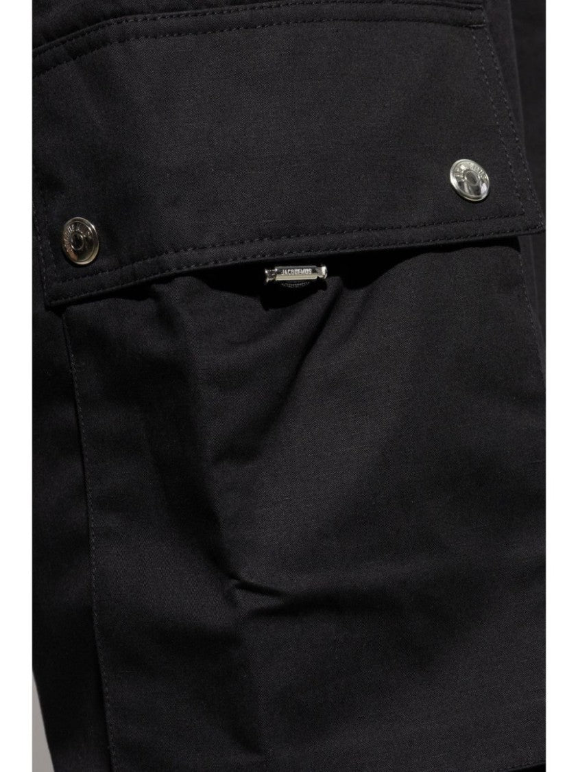 Jacquemus Black Cotton Cargo Trousers