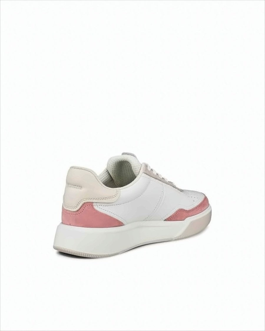 Ecco Low-Top Sneakers With Pink Suede Accents
