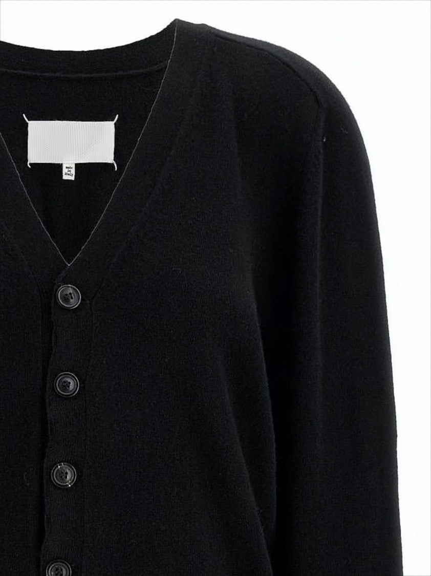 Maison Margiela Cropped V-Neck Cardigan With Button-Down Front
