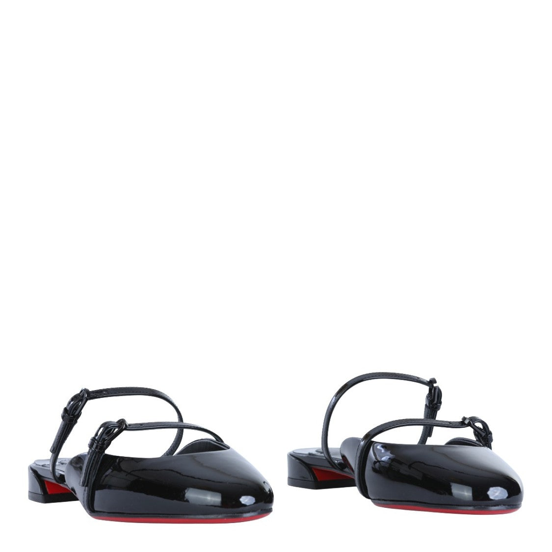 Christian Louboutin Glossy Black Patent Flats With Pointed Toe