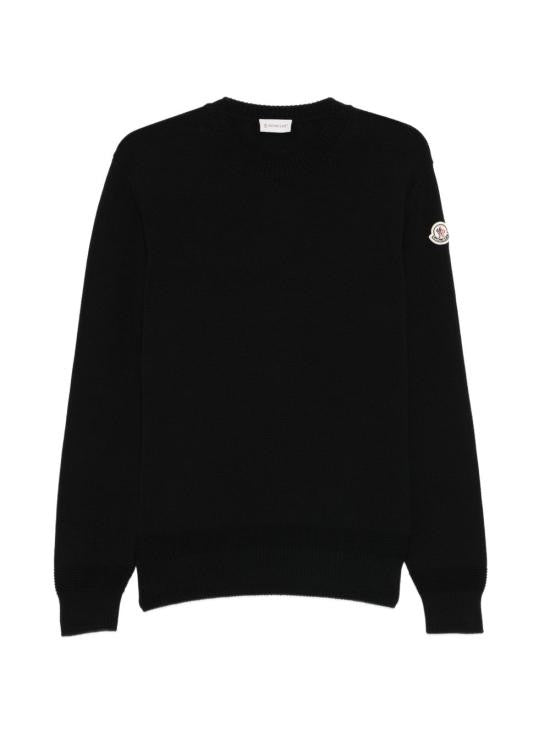 Moncler Crewneck Sweater With Ribbed Detailing And Discreet Logo