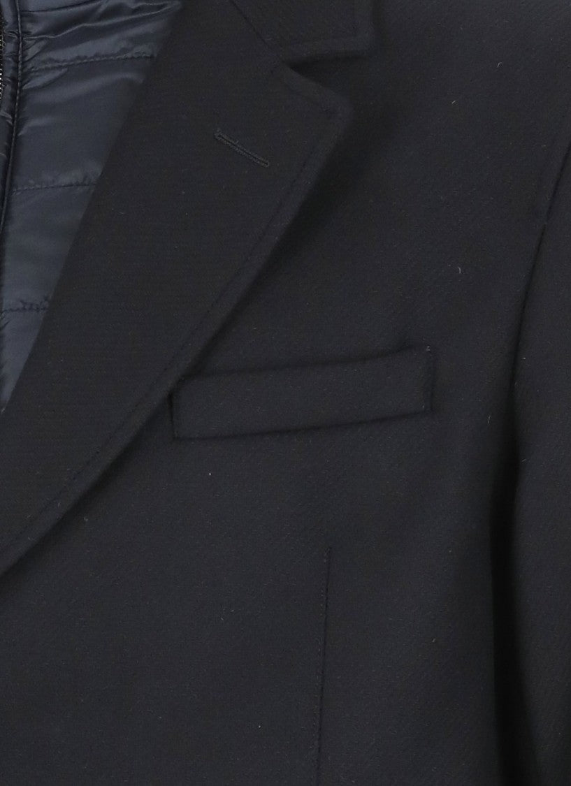Herno Melton Wool Coat With Detachable Padded Inner Layer