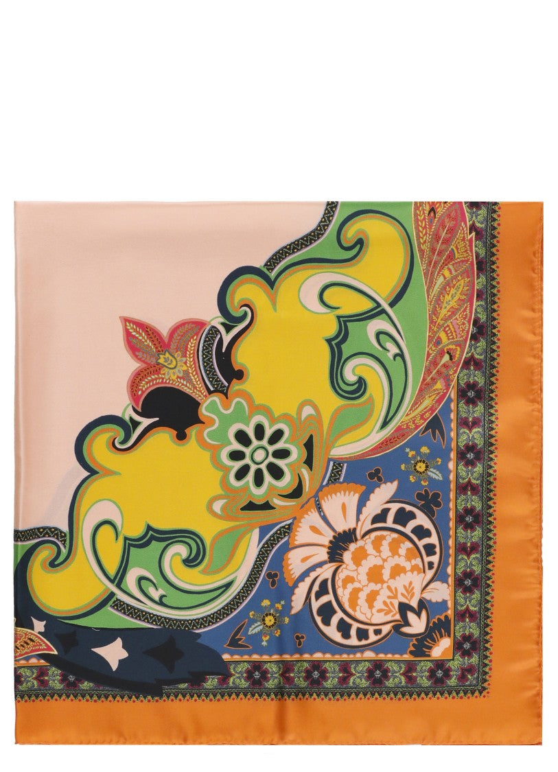 Etro Multicolor Silk Foulard With Paisley Motifs