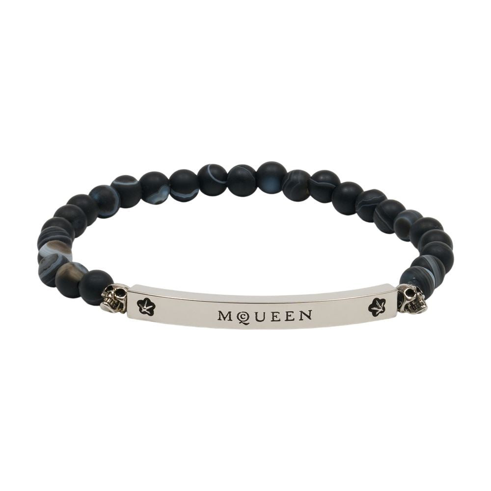 Alexander Mcqueen Skl & Beads Bracelet - Synthetic - Black