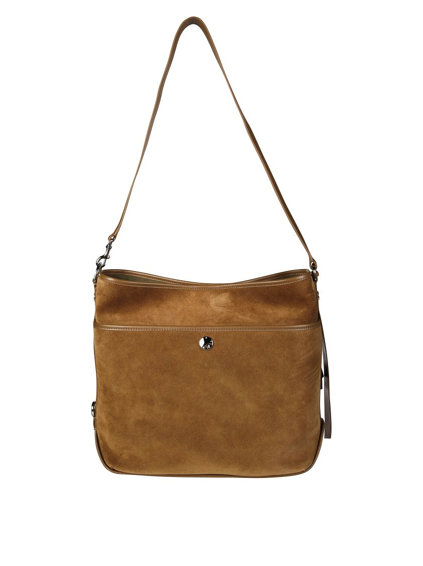 Hogan Medium Brown Suede-Like Shoulder Bag With Adjustable Strap