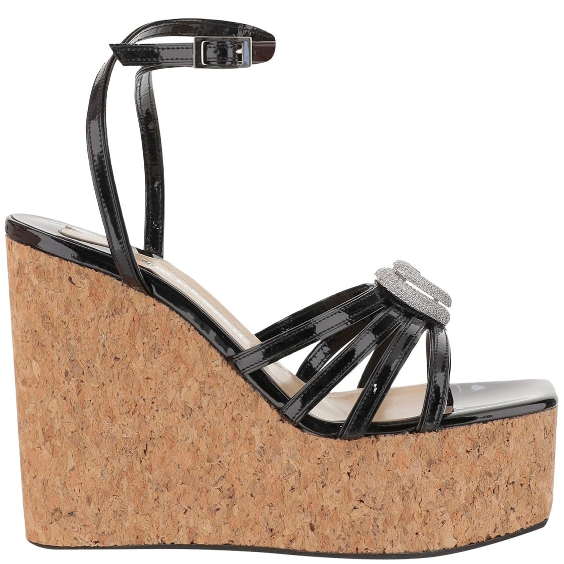 Mach & Mach Wedge Sandal With Heart Decoration